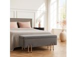 Cassapanca 'Dals' In Velluto Gambe In Metallo 100 X 40 X 42 Cm Grigio