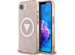 Etui Guess Iml Metal Glitter 4G Circle Triangle Magsafe Do Iphone 16E RóżOwy