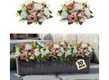 Composizione Floreale Per Matrimonio Fiori Artificiali Palline Di Fiori - 24X24X12Cm - Rosa/Bianco - Fiori Decorativi Per Matrimoni