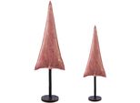 Dekobaum Creativ Deco "Weihnachtsdeko", Rosa, B:13Cm H:40Cm, Polyester, Dekofiguren, Aus Samtstoff Mit Applikationen In 2 GrößEn: 30X9 Cm, 40X13 Cm