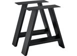 2X Struttura Del Tavolo Gambe Del Tavolo Tavolino Da Caffè Corredi Da Tavolo 30/40X10X40Cm Nero [En.Casa]
