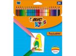 Matite Colorate Bic Kids Tropicolors 2, Confezione Da 24 Pezzi