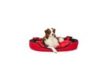 Lettino Per Cani Lionto, Elegante Cesto Per Cani 4 In 1, Idrorepellente, Antigraffio E Di Facile Manutenzione, 110X80 Cm, Rosso/Nero