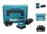 Makita Dbo 480 G1J Levigatrice Orbitale A Batteria 18 V 112 X 102 Mm + 1X Batteria Ricaricabile 6.0 Ah + Makpac - Senza Caricabatterie