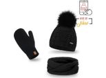 Pamami Set Invernale Donna Ajuogaf Nero Taglia Unica