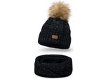 Pamami Set Invernale Donna Womrikug Nero Taglia Unica