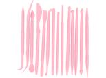 Set Di Attrezzi Per Modellare, 14 Pezzi, Plastica, Rosa, Per Argilla Da Modellare, Argilla Polimerica