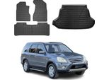 Set Di Tappetini E Fodere Per Honda CR-V 2001-2006 In Gomma Tpe Nero 5X