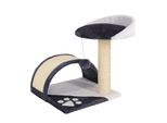 Tiragraffi Compatto Lionto, Piccolo Tiragraffi Con Pallina, Arco Tiragraffi E Piattaforma Di Osservazione, Salvaspazio, Altezza 43 Cm, Grigio/Bianco