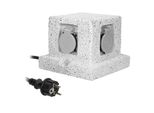 Presa Di Corrente Da Esterno A 4 Ingressi, IP44, Effetto Pietra, 170X170X140 Mm, 3500W, 16A