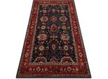 Tappeto Di Lana Polonia Tesoro Telaio Blu Scuro Rosso 200X300 Cm