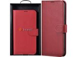 Icarer Custodia Portafoglio 2In1 Iphone 14 Pro Max In Pelle Con Flap Anti-Rfid Rosso (Wmi14220728-Rd)