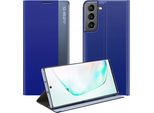 Nuova Custodia Sleep Flap Cover Con Funzione Stand Samsung Galaxy S22+ (S22 Plus) Blu