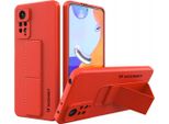 Wozinsky Custodia Kickstand Custodia In Silicone Con Etui Xiaomi Redmi Note 11 Pro Rosso