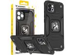 Wozinsky Anello Armatura Custodia Samsung Galaxy A03 Coperta Blindata Supporto Magnetico Anello Nero