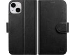 Custodia A Portafoglio Icarer 2In1 Per Iphone 14 Plus In Pelle Con Patta Anti-Rfid Nera (Wmi14220727-Bk)