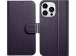 Icarer Custodia Portafoglio 2In1 Iphone 14 Pro In Pelle Con Patta Anti-Rfid Viola Scuro (Wmi14220726-Dp)