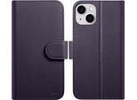 Portafoglio Icarer 2In1 Custodia In Pelle Per Iphone 14 Plus Con Patta Anti-Rfid Viola Scuro (Wmi14220727-Dp)