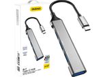 Dudao A16T Hub USB-C 4-In-4 Cablato Usb 3.2 Gen 1 (3.1 Gen 1) Tipo-C Grigio