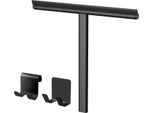 Set Di Spatole Per Doccia Emke Con Supporto Spatola Per Doccia Nera In Acciaio Inox 214X211 Mm - Per Doccia, Bagno, Piastrelle, Specchi, Finestre