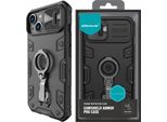 Nillkin Camshield Armor Pro Custodia Magnetica Iphone 14 Plus Magsafe Custodia Blindata Stand Ring Nero
