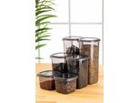 Hermia Concept, BNMPEGYAS06-51217, Set Di Contenitori (6 Pezzi), 100 % Plastica, Antracite, 10 X 10 X 9,5 Cm