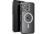 Avizar, Custodia Diamond Per Iphone 16 Pro - Protezione Magsafe Con Bordo In Strass, Nero