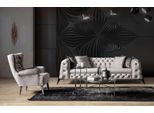 Set Di Divani Imbottiti Chesterfield Bianchi Poltrona A 4 Posti 2 Pezzi