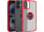 Avizar, Custodia Protettiva Per Iphone 16 Antiurto Con Anello Magnetico Finitura Opaca, Rosso