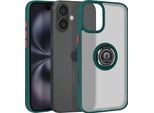 Avizar, Custodia Protettiva Per Iphone 16 Resistente Agli Urti Con Anello Magnetico, Effetto Opaco, Verde Scuro