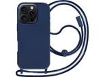 Avizar, Custodia Protettiva Per Iphone 16 Pro Max Soft Touch Con Catena Da Trasporto, Blu Scuro
