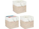 Set Di 3 Cesti Portaoggetti In Lino Relaxdays
