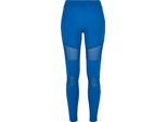 DáMské Leginy Urban Classics Ladies Tech Mesh Leggings Blu Sportivo - S
