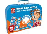 Hape Puzzle My Body Con Pratica Valigetta E Parti Del Corpo In Legno Da Indossare, A Partire Da 3 Anni
