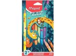 Maped 861400 Jungle Fever Jumbo Wachsmalstifte Farbsortiert, 12 St.