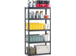 Vevor Scaffale Di Stoccaggio, 907 Kg, Scaffale A Innesto, Robusto, Scaffale Da Garage Regolabile In Metallo, 5 Ripiani, 457,2 X 914,4 X 1828,8 Mm, Cucina, Officina, Cantina, Scaffale Di Stoccaggio, Nero