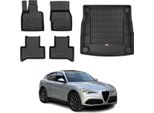 Omac Set Tappetini E Fodera Bagagliaio Per Alfa Romeo Stelvio 2016-2025 Gomma 5X