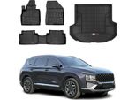 Set Di Tappetini E Fodere Per Il Bagagliaio Omac Per Hyundai Santa Fe 2018-2025 In Gomma 4X