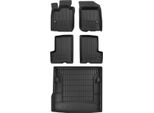 Set Di Tappetini E Fodere Per Bagagliaio Omac Per Dacia Duster 2010-2018 In Gomma Nera 5X