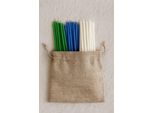 Set Di Candele Per La Pulizia Della Casa - 30 Candele Di Cera D'api Fatte A Mano (Verde, Blu, Bianca), 16 Cm, 30 Minuti Di Combustione, Istruzioni Incluse
