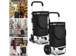 Tolletour 3In1 Carrello Della Spesa 40L Fino A 40 Kg Pieghevole Borsa Rimovibile Carrello Della Spesa Carrello Della Spesa Aiuto Scooter Nero