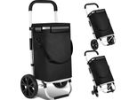 Clanmacy 3In1 Carrello Della Spesa 40L Fino A 40 Kg Pieghevole Borsa Rimovibile Mano Carrello Della Spesa Carrello Della Spesa Aiuto Scooter Nero