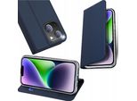 Custodia Per Iphone 15 Plus Cover Con Patta E Portafoglio Dux Ducis Skin Pro - Blu
