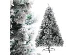 Tolletour Albero Di Natale Artificiale Con Neve Abete Con Supporto Per Decorazione Natalizia Riutilizzabile 150Cm, 550 Aghi In Pvc