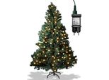 Tolletour Albero Di Natale Artificiale Con Illuminazione, Abete A Led Per Decorazioni Natalizie, Resistente Al Fuoco, Albero Di Natale 1200 Punte Aghi In Pvc, Verde, 210Cm