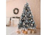 Jopassy Albero Di Natale Artificiale Con Abete Di Neve Con Supporto Per Decorazione Natalizia Riutilizzabile 150Cm, 550 Aghi In Pvc