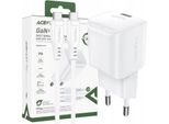 Acefast A77 Mini Pd 30W Gan Caricabatterie + Cavo Usb-C - Bianco