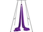 Vevor Amaca Da Yoga Aerea Con Telaio Da Yoga 12 X 2,6 M, Viola Yoga Swing Air Flying, Yoga Swing Hammock Swing 250 Kg Max. Capacità Di Carico Massima, Inclusi Calzini Da Yoga E Cuscinetti Per I Piedi, Esercizi Antigravitazionali