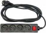 Vorel Cavo Di Prolunga Con Messa A Terra 4 - Prese 5,0M Nero, Interruttore On/Off 72632