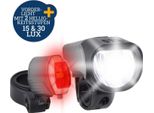 Filmer 40.212 Set Di Illuminazione Per Bicicletta A Led 1 Watt 30 Lux + Luce Posteriore